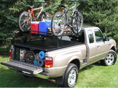 truck bed cover bike rack