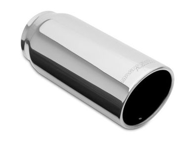 Stainless Steel Weld On Angle Cut Exhaust Tip 2.5/" Inlet 3.5/" Outlet 12/" Length