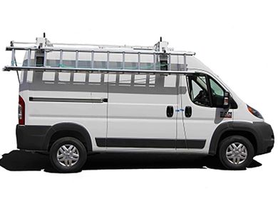 All Aluminum 2 Support Ladder Rack White for 2008 /& Newer Ford E-Series Van