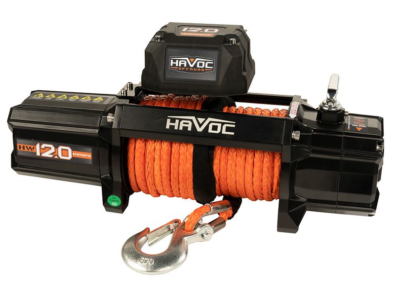 Havoc 12000 lbs winch with synthetic line