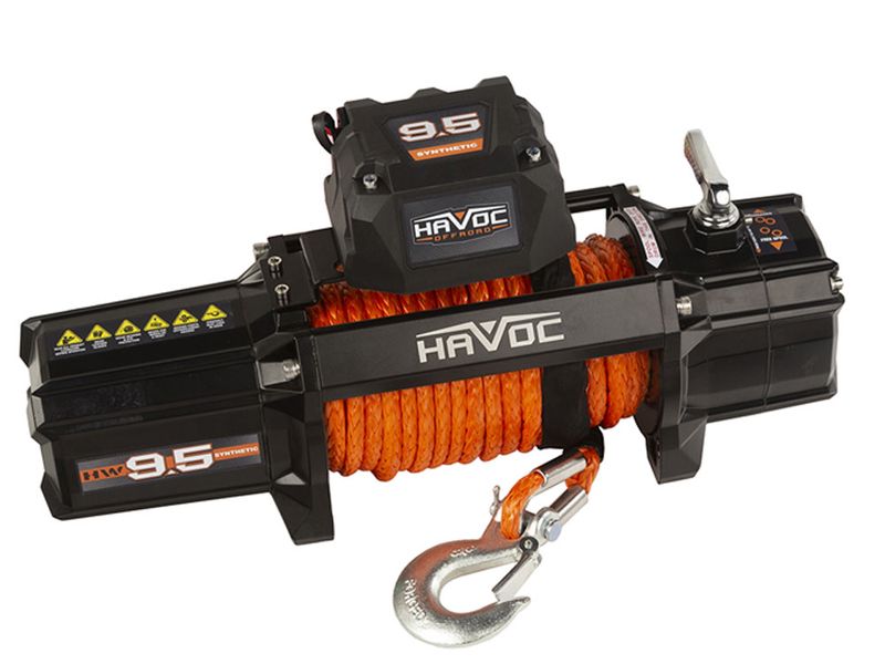 Havoc 9500 lbs winch with synthetic line