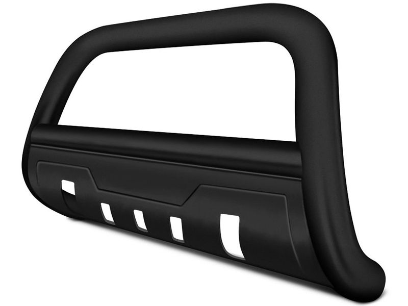 Black Horse Oval Black Bull Bar with Black Skid Plate