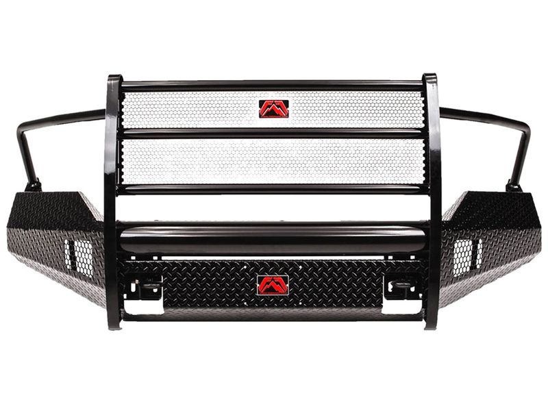 Fab Fours Black Steel Grille Guard Front Bumper - fab-fours-black-steel-front-full-guard-bumper - Frame and Body Parts Fab Fours Black Steel Grille Guard Front Bumper sku fab-fours-black-steel-front-full-guard-bumper