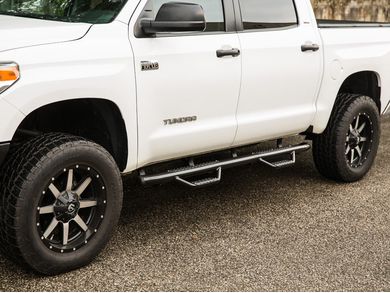 Go Rhino Dominator D4 Dual Step Black Nerf Bars Realtruck