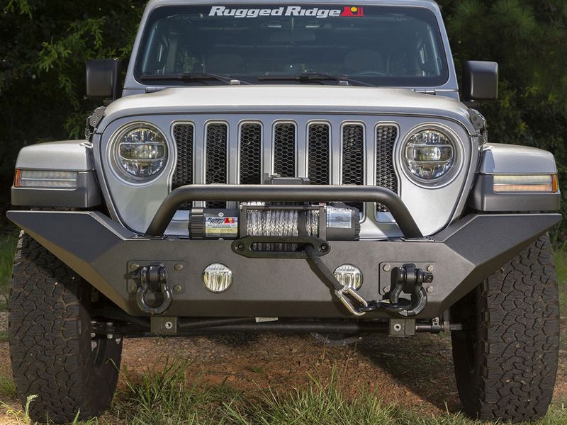 Rugged Ridge 11548 41 Spartan Front Bumper Hce W Overrider
